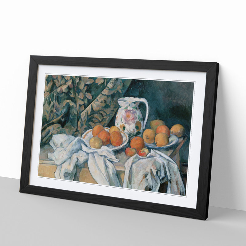 Still Life with Fruit Vol.3 by Paul Cezanne - Framed Print, Black Framed, 36cm H x 48cm W x 2cm D