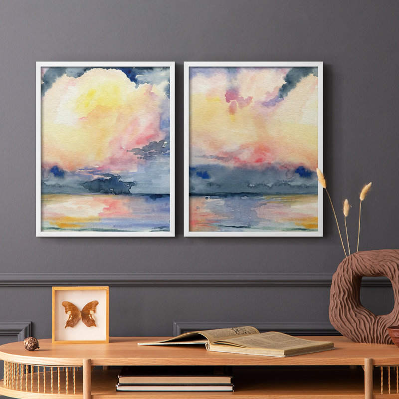 Reproduction encadrée Prism Seascape I-Premium - prête à être accrochée - aucun clou requis - aucun clou requis, Blanc