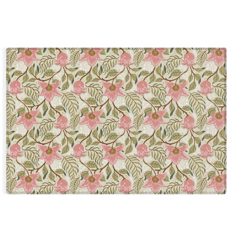 Takengon Floral Indoor / Outdoor Rug, Rectangle 5' x 7'