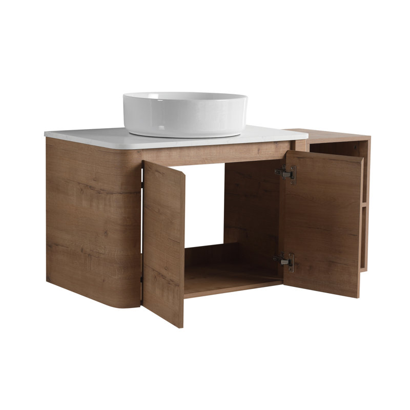 Meuble-lavabo mural imitation chêne minimaliste 42 po Roomfitter, Oak Wood, 41"