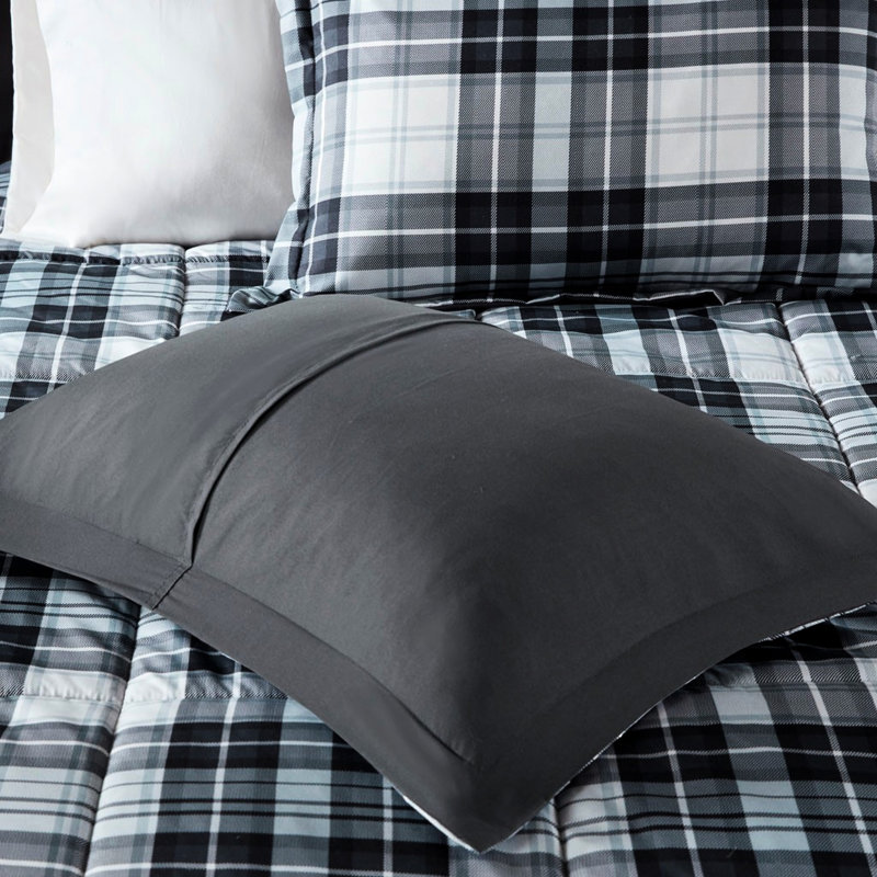 Édredon simple toutes saisons avec microfibre douce 3M, taies décoratives à chevauchement (1 pour lit simple), mèche, envers uni, lavable à la machine, doux