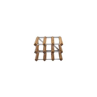 Brejon 9 Bottle Solid Wood Standard Wine Bottle Rack Brown