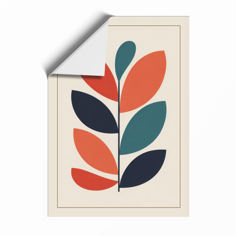 Teal Leaf Ascendant Botanical - Print, Unframed, A4 - 29.7 x 21.0 cm