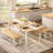5-Piece Extendable Dining Table Set for 4-8 People – 63'' Kitchen Set with 2 Benches & 2 Stools, Mid-Century Dinette for Small Spaces-370005140