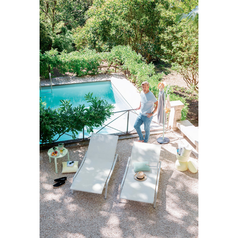 Alize Outdoor Chaise Lounge, Clay Gray