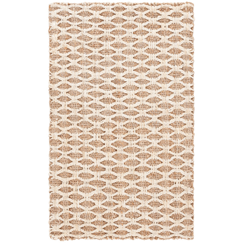 Natural Fiber Handwoven Jute Geometric Rug, Rectangle 9' x 12'