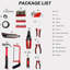 Ensemble d'outils 238 pièces dans une boîte à outils à main noire - idéal pour les projets de décoration intérieure, avec ruban à mesurer, marteau pratique, art pratique, pinces fonctionnelles, tournevis polyvalents de grande valeur