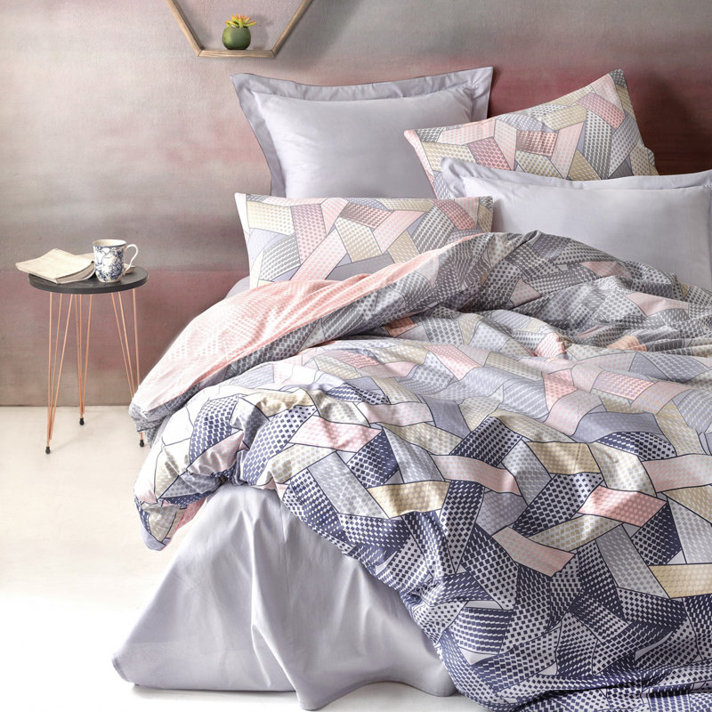 DUVET COVER Cotton Sateen Duvet Cover, Queen Duvet Cover + 1 Sheet + 2 Pillow Cases