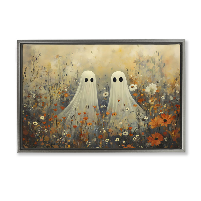 Cadre flottant Ghost In Autumnal Meadow, design Creative Studio, H 17 po x l 25 po, Cadre flottant gris lustré