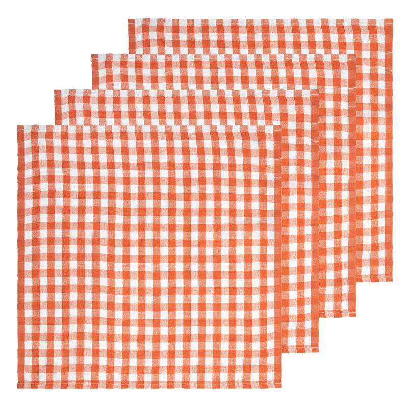 Alessandro Linen Square Napkins, Clementine