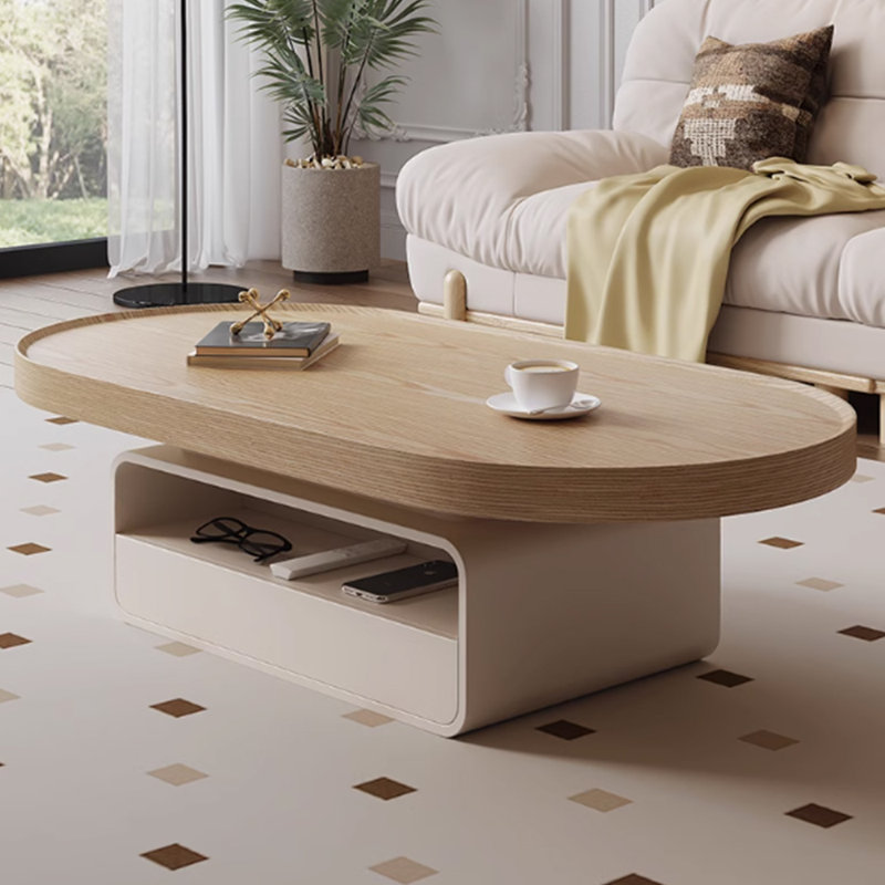 Japanese log style solid wood coffee table