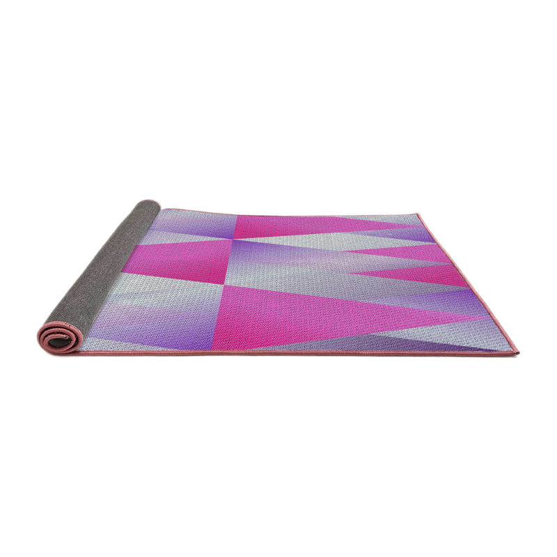 Tapis rose à motifs/mauves de zone Yemina, Rond 4 pi