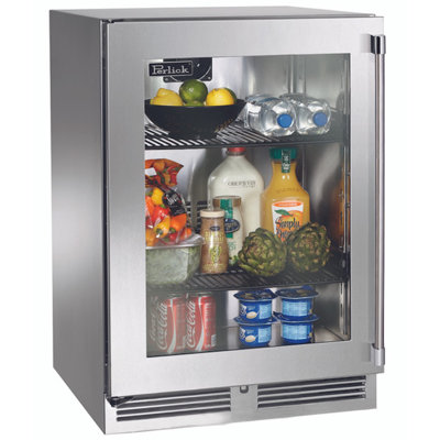 Perlick 23.88'' W Freestanding 144 Cans (12 oz.) 5.2 Cubic Feet Beverage Cooler with Glass Door