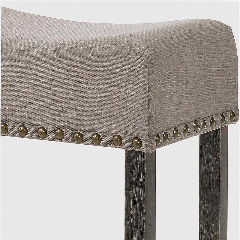 Tabourets de bar beige et gris vieilli (ensemble de 2)