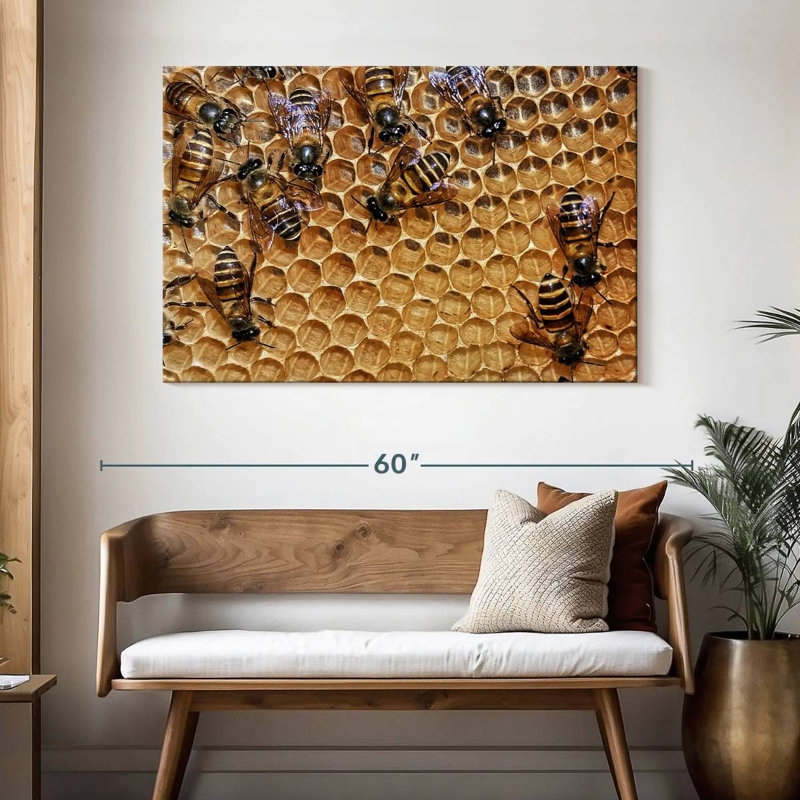 Brampt Honeycomb Bees, 32" H x 48" W