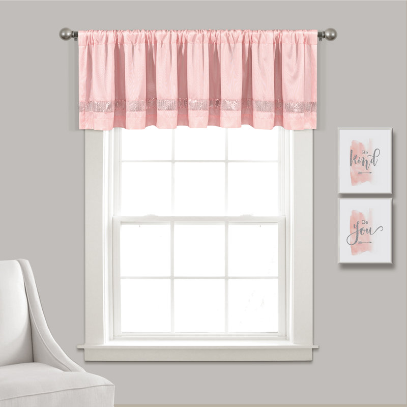 Tailored Window Valance, Blush/Silver