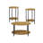 3 Piece Coffee Table and End Table Set with Storage Shelf for Living Room