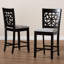Upholstered Counter Stool with Solid Wood Frame-1381949810