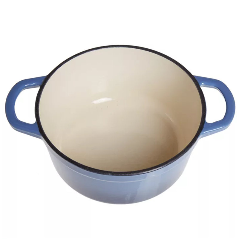 Cocotte en fonte émaillée avec couvercle, 3 pte, Denim