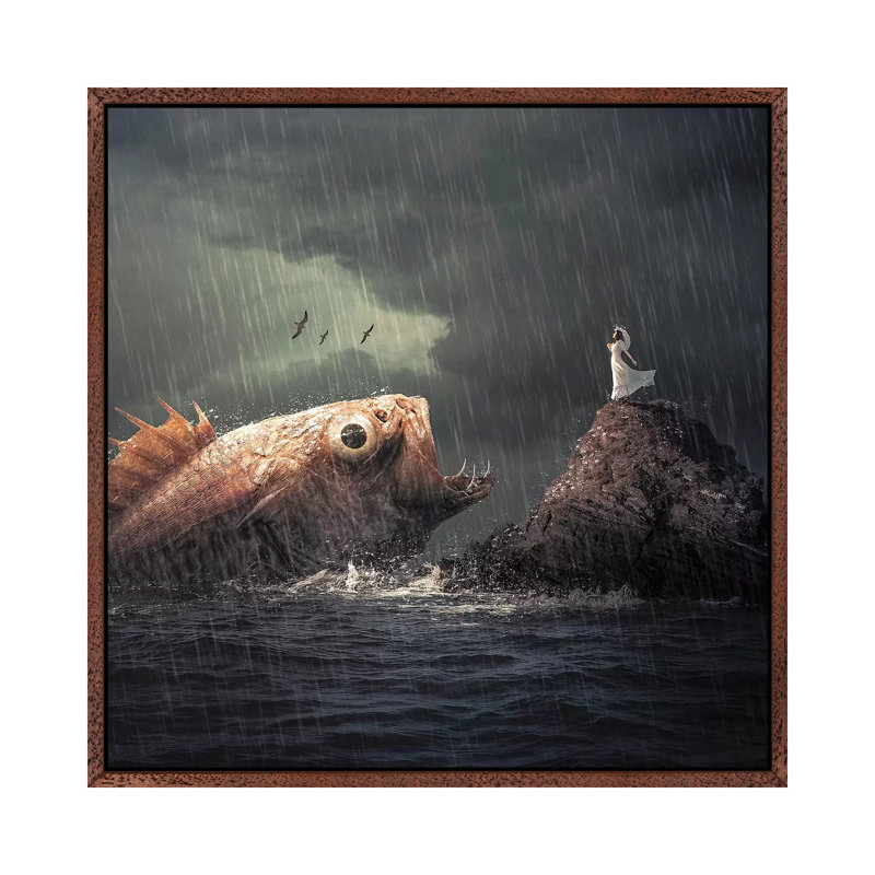 Big Fish by Zenja Gammer - Print on Canvas, 66.04 cm H x 66.04 cm W, Classic Brown Wood Framed