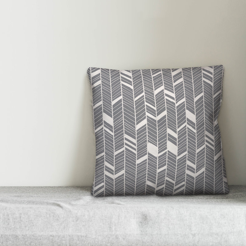 Chevron Throw Pillow, Gray, 18" x 18"
