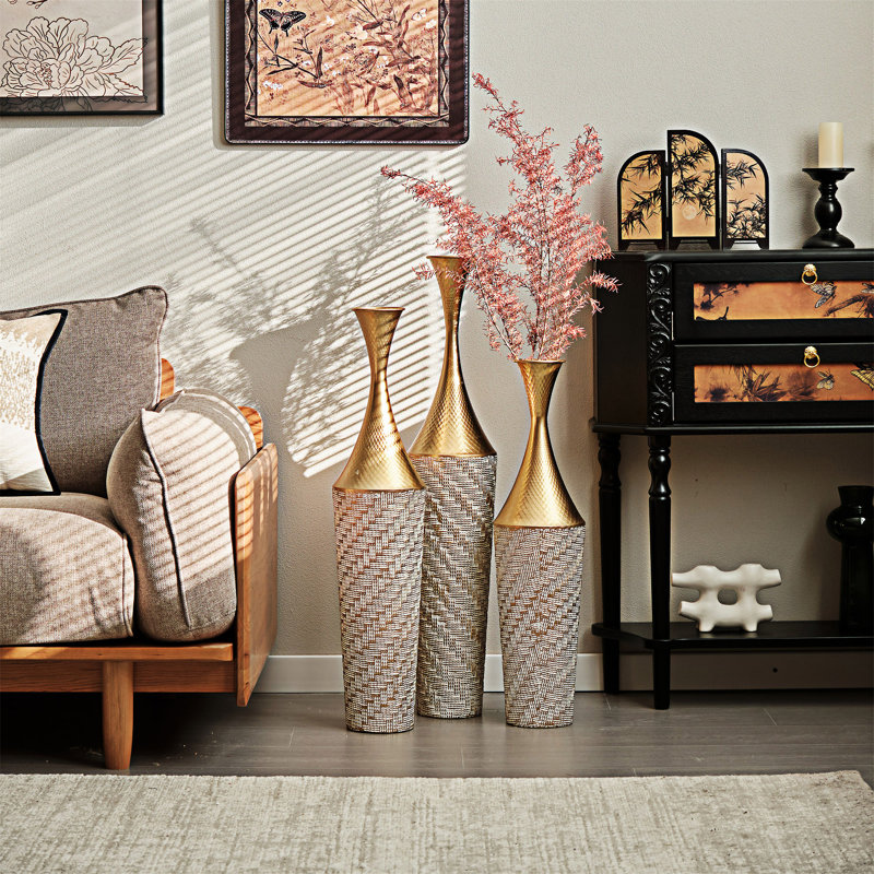 Floor Metal Vase Set Of 3
