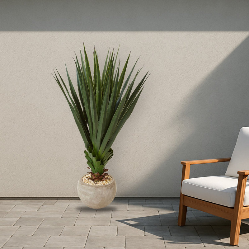 Spiked Agave Artificial Plant in Bowl Planter