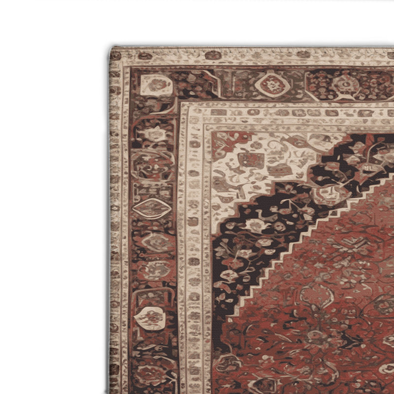 Persian Brown Indoor and Outdoor Area Rug, Rectangle 2' x 3'
