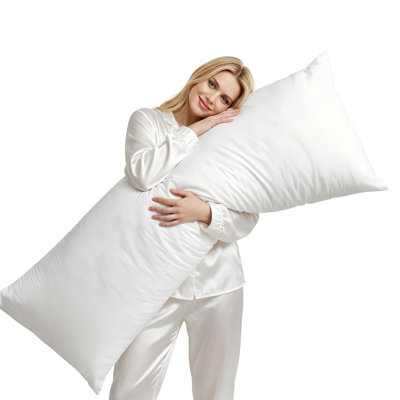 Oreiller de corps en coton avec rembourrage en fibres synthétiques, oreiller long et moelleux offrant un bon soutien pour les personnes dormant sur le côté, 51 x 137 cm