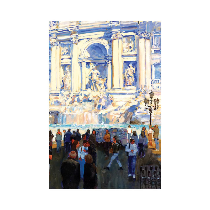 Trevi Fountain by John Haskins - Wrapped Canvas Gallery-Wrapped Canvas Giclée, 20.32 cm H x 30.48 cm W
