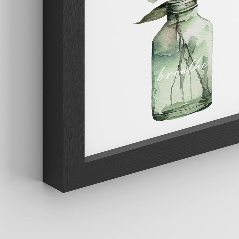 Plant In Bottle " IDEA4WALL Framed Pastel Forest Leaf Glass Vase Wall Art, Set Of 4 Nature Wilderness Wall Decor Prints, Botanical Floral Wall Decor For Living Room, Bedroom " 4 - Pieces