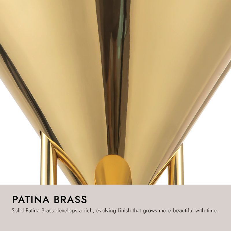 Versus 67-in Brass Floor Lamp, Aged Steel