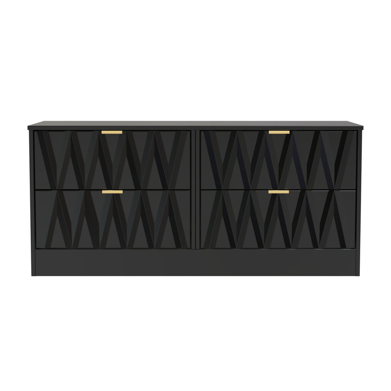 Besmir 4 Drawer Bed Box (Ready Assembled), Deep Black/Black