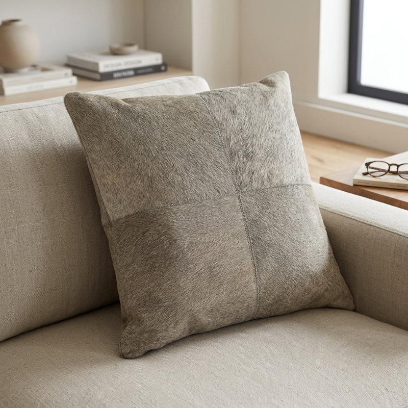 Grace Cowhide Multi-Tonal Accent Pillow