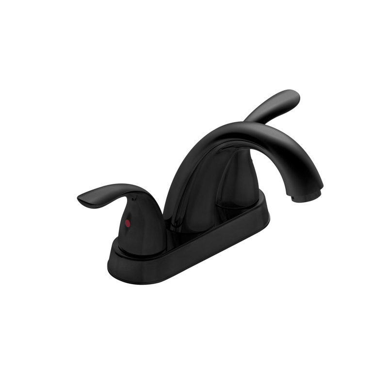 Robinet de lavabo de salle de bain H 6 po, Noir mat