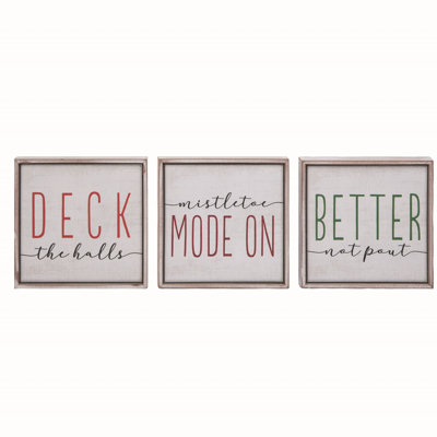 Ensemble de 3 décorations de Noël en MDF 