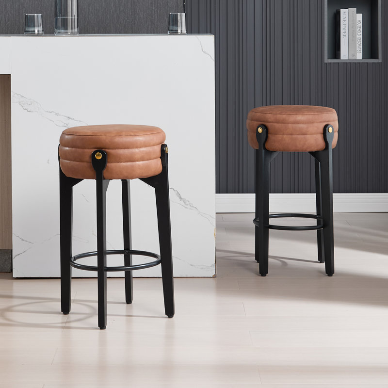 Tabourets de bar modernes Tabourets de comptoir rembourrés pour îlot de cuisine, Brun