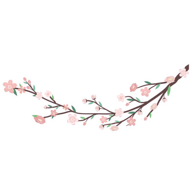 Adhésif décoratif cerisier en fleurs
