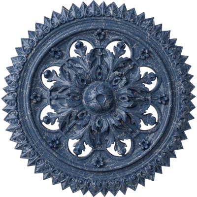 Endurathane York Ceiling Medallion, 21 5/8"OD x 2 1/2"P (Fits Canopies up to 3 5/8"), Hand-Painted Americana Crackle Finish