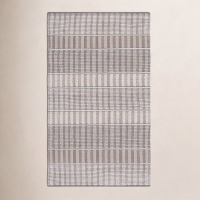 Hand-Woven Geometric Cotton Rug