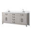 Meuble-lavabo double en chêne blanc 72 po X P 22 po D, dessus en marbre de Carrare et ensemble de robinet-117980350