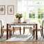 Table de salle à manger moderne de 46,5 po, table rectangulaire de style faux marbre avec pieds en bois robustes
