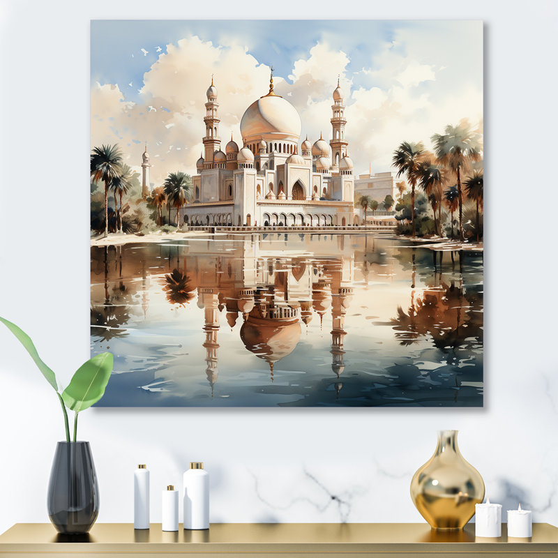 Art mural blanc en métal «Elegance Sheik Zayed Mosque III» blanc, H 16 po x l 16 po
