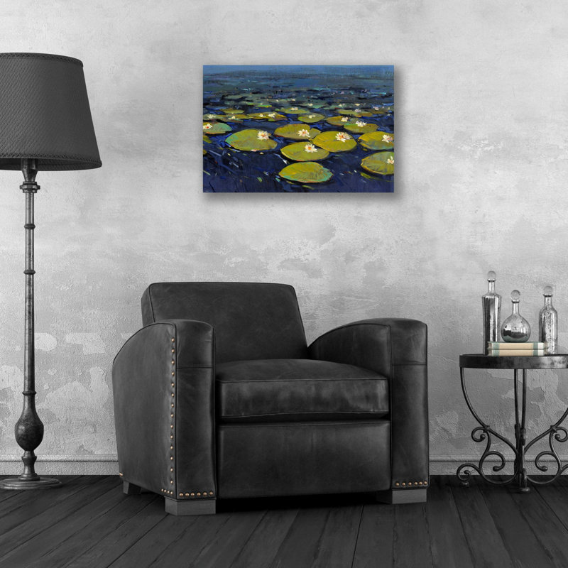 «Lily Pads I» par Tim O'Toole, art mural en verre acrylique, 16 po x 12 po, H 16 po x l 24 po x P 0,2 po