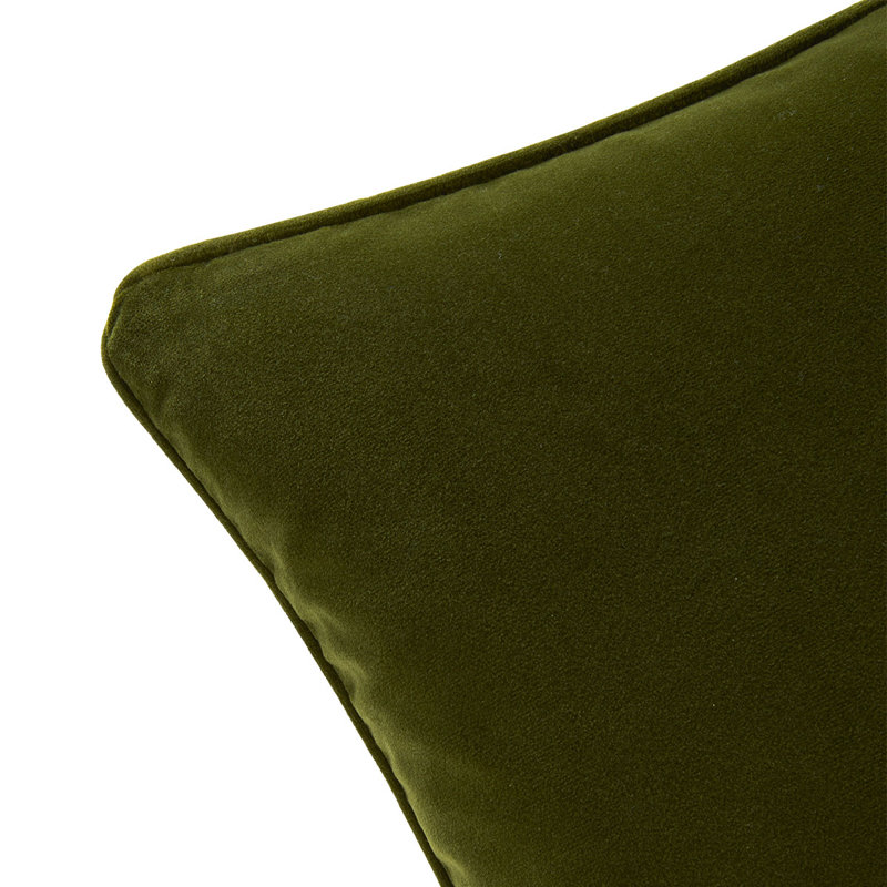 DIVAN Velvet Pillow Cover & Insert, Green, Rectangle 13"H x 22"W