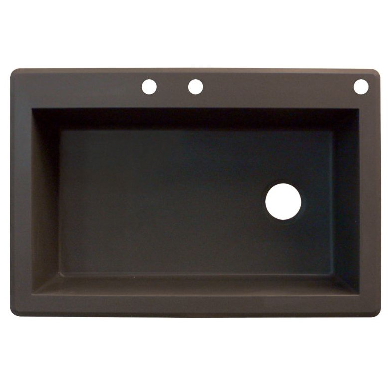 Évier de cuisine à simple cuve encastré l 33 po x l 22 po Radius, Espresso