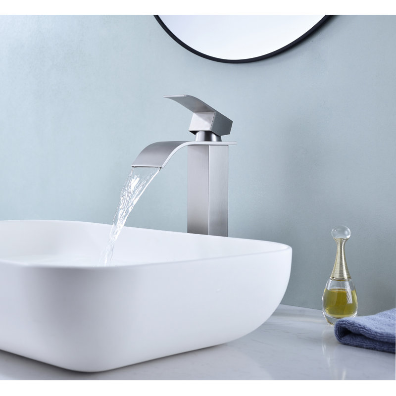 Waterfall Spout Bathroom Faucet,Single Handle Bathroom Vanity Sink Faucet