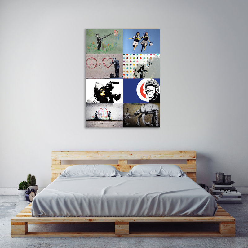 Banksy Momtage I 1 Piece Wrapped Canvas Wall Art, 51 cm H x 38 cm W x 4 cm D