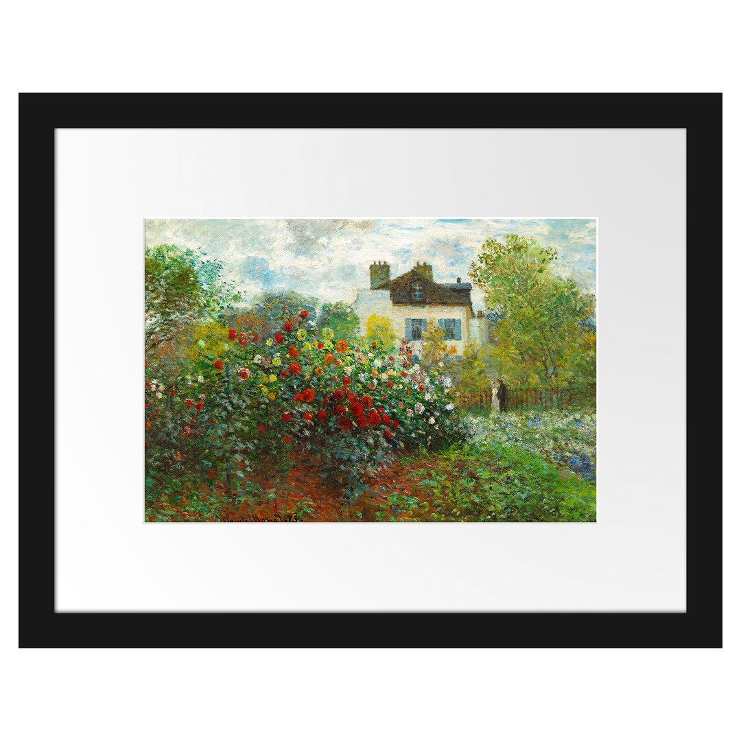 Gerahmter Kunstdruck The Artist's Garden in Argenteuilegg von Claude Monet