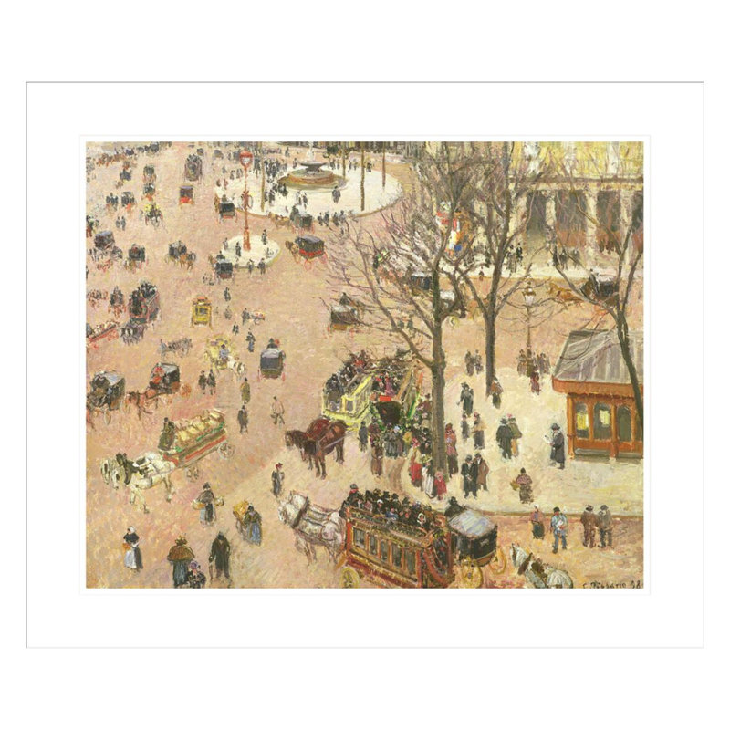 «Place du Theatre Francais» par Camille Pissarro, impression giclée sur cadre, H 23,5 po x l 27,71 po